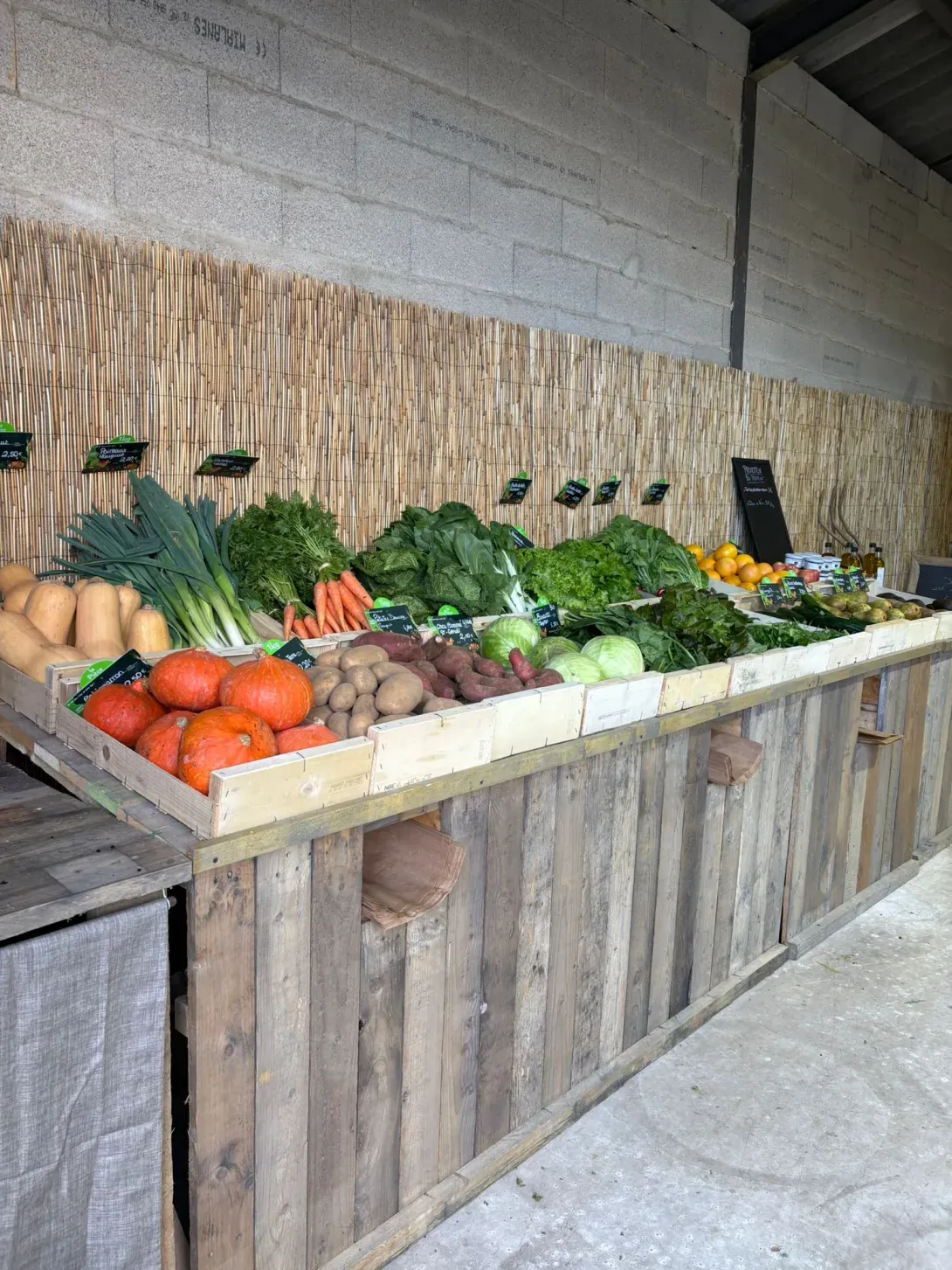 étal de légumes d'hiver
